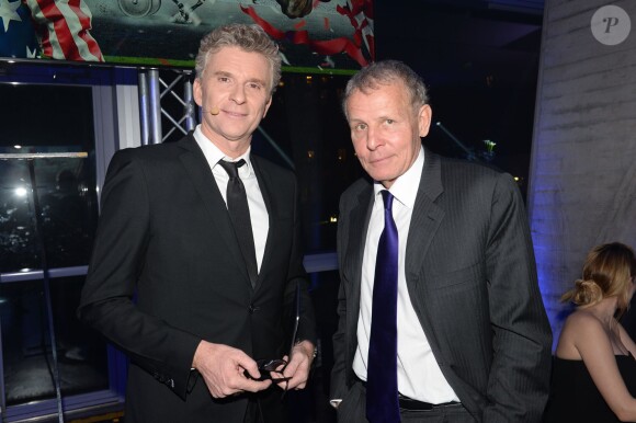 Exclusif - Denis Brogniart et Patrick Poivre d'Arvor assistent à la soirée de Gala du Prix d'Amérique Opodo à la Maison de l'UNESCO à Paris le 24 janvier 2015.