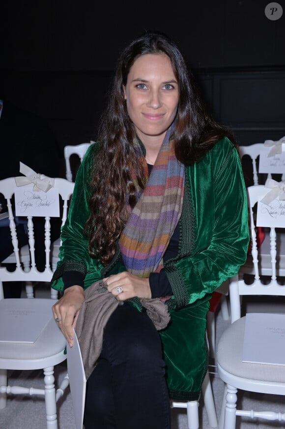 Tatiana Santo Domingo-Casiraghi, enceinte, assiste au défilé Giambattista Valli haute couture printemps-été 2015-2016 au Grand Palais. Paris, le 26 janvier 2015.