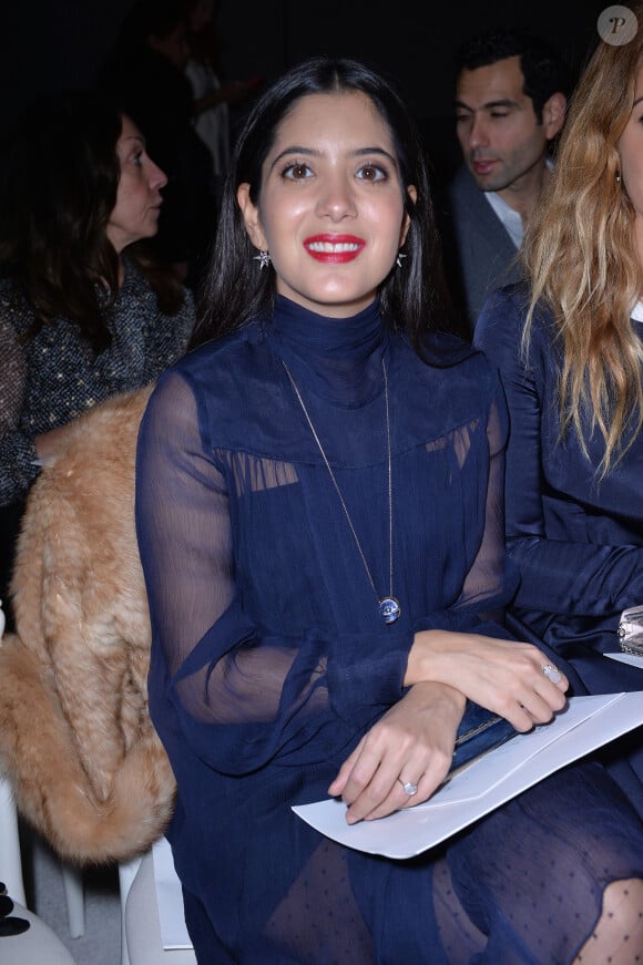 La créatrice de bijoux Noor Fares assiste au défilé Giambattista Valli haute couture printemps-été 2015-2016 au Grand Palais. Paris, le 26 janvier 2015.
