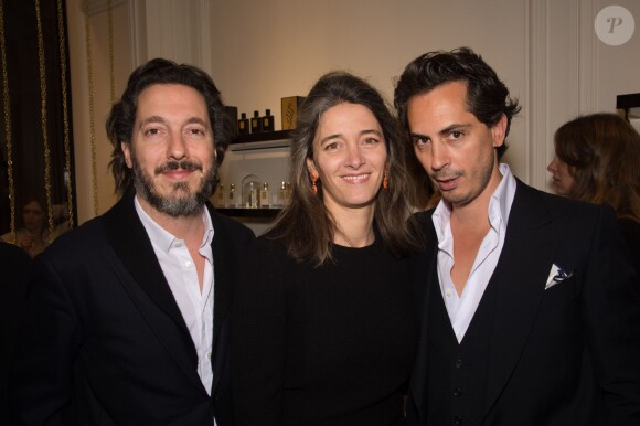 Exclusif - Guillaume Gallienne et sa femme Amandine, Kilian Hennessy - Inauguration de la boutique Kilian rue Cambon à Paris, le 26 janvier 2015.