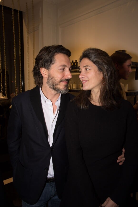 Exclusif - Guillaume Gallienne et sa femme Amandine - Inauguration de la boutique Kilian rue Cambon à Paris, le 26 janvier 2015.