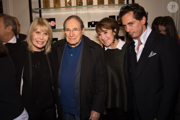 Exclusif - Robert Hossein et sa femme Candice Patou, Yaguel Didier, Kilian Hennessy - Inauguration de la boutique Kilian rue Cambon à Paris, le 26 janvier 2015.