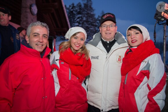 Le prince Albert II de Monaco lors de la 10e Monaco Historic Bob Race à Saint-Moritz le 23 janvier 2015