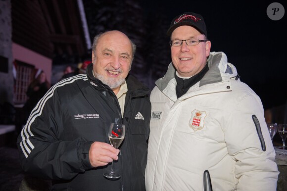 Le prince Albert II de Monaco lors de la 10e Monaco Historic Bob Race à Saint-Moritz le 23 janvier 2015