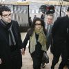 Francoise Bettencourt-Meyers et ses fils, Nicolas et Jean-Victor Meyers - Troisième jour du procès Bettencourt au tribunal de Bordeaux, le 26 janvier 2015.