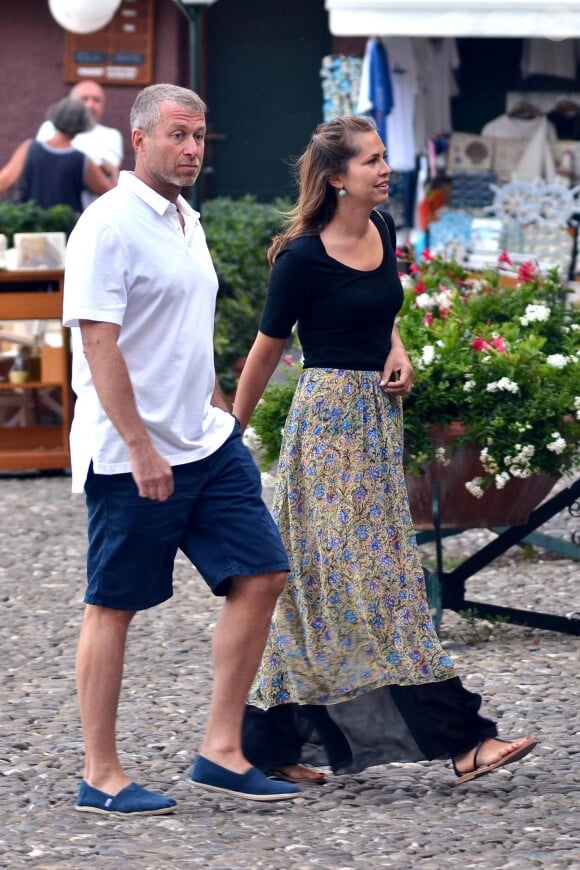 Roman Abramovitch et sa belle Dasha Zhukova en vacances à Portofino en Italie le 2 septembre 2013.