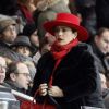 Salma Hayek lors du match entre le PSG et Rennes au Parc des Princes à Paris le 30 Janvier 2015