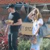 Exclusif - Drew Barrymore, son mari Will Koppleman et leur fille Olive quittent le restaurant The Sycamore Kitchen à Los Angeles. Le 23 janvier 2015.