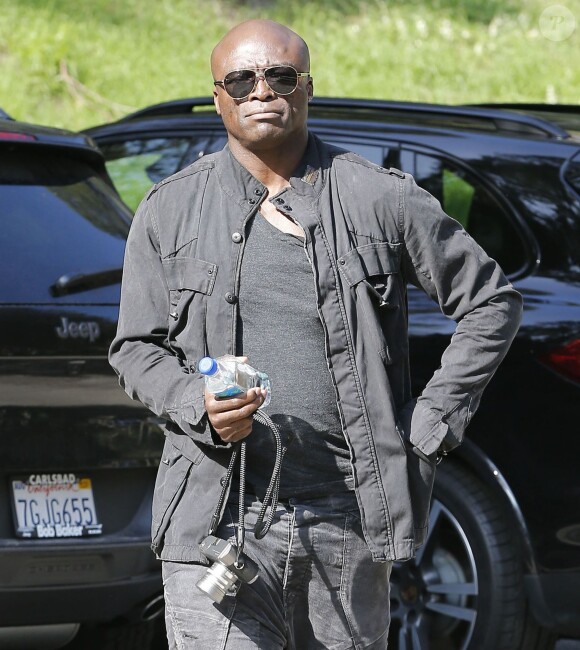 Seal assiste au match de football de ses enfants Leni, Henry et Johan à Los Angeles Le 31 Janvier 2015