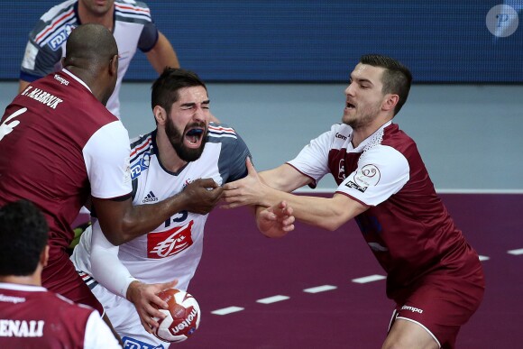 Nikola Karabatic pendant la finale de la Coupe du monde de handball le 1er février 2015 à Doha. 