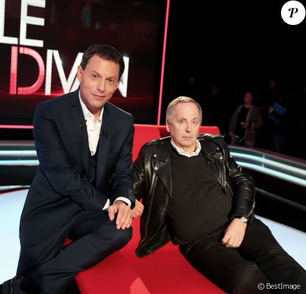 Exclusif - Marc-Olivier Fogiel et Fabrice Luchini, à l'enregistrement de l'émission Le Divan, le 23 janvier 2015