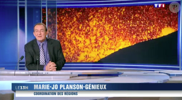 Jean-Pierre Pernaut souhaite un joyeux anniversaire à sa mère pour ses 100 ans. JT de TF1, le 5 février 2015.