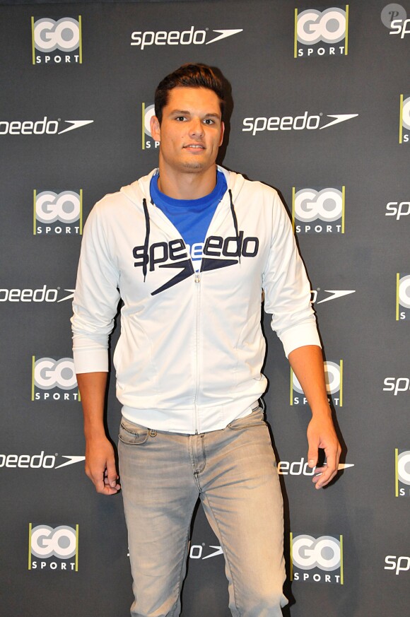 Florent Manaudou lors d'une soirée Get Speedo Fit Dating au Go Sport de La Défense, le 14 septembre 2013