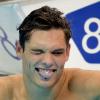 Florent Manaudou, beau gosse lors de sa victoire aux JO de Londres le 3 août 2012 sur 50m nage libre