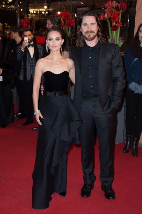 Natalie Portman et Christian Bale - Avant-première du film "Knight of Cups" lors de la 65e édition du festival international du film de Berlin en Allemagne le 8 février 2015.