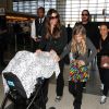 Christian Bale, sa femme Sibi, sa fille Emmaline et leur petit garçon à l'aéroport LAX de Los Angeles le 6 février 2015 