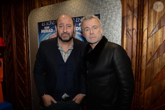 Kad Merad et Franck Dubosc - Les acteurs du film "Bis" posent lors de l'avant-première au cinéma Gaumont Capucines Opéra à Paris, le 10 février 2015.
