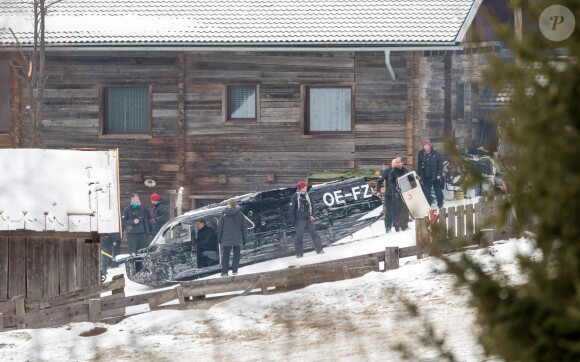 Daniel Craig sur le tournage du nouveau James Bond "Spectre" à Obertilliach en autriche le 15 janvier 2015