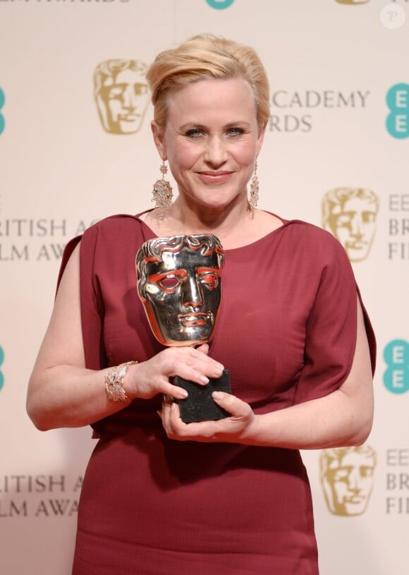 Patricia Arquette récompensée lors des BAFTA au Royal Oprah House de Covent Garden à Londres, le 8 février 2015