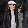 Benedict Cumberbatch et sa fiancée Sophie Hunter (enceinte) arrivent à l'aéroport Heathrow de Londres. Le 5 janvier 2015