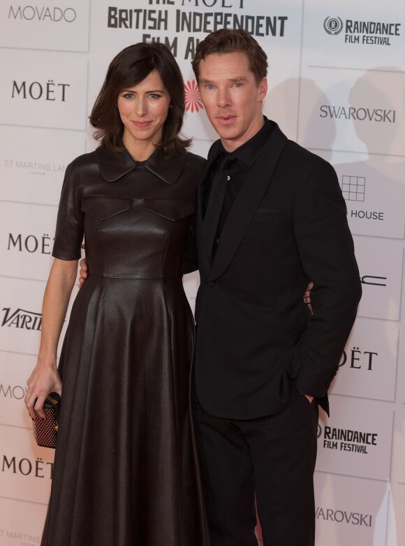 Sophie Hunter (enceinte) et son fiancé Benedict Cumberbatch - Cérémonie "Moet British Independent Film Awards" à Londres, le 7 décembre 2014. 