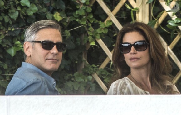 George Clooney, Cindy Crawford - Les invités du mariage de George Clooney prennent un petit-déjeuner à Venise, le 27 septembre 2014.