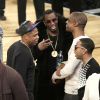 Jay Z et Diddy au Madison Square Garden de New York à l'occasion du All Star Game 2015, le 15 février 2015