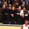 Diddy, Ben Stiller, Christine Taylor et Anthony Anderson au Madison Square Garden à l'occasion du All-Star Game à New York, le 15 février 2015