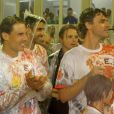  L'ex-tennisman Gustavo Kuerten, David Ferrer et Rafael Nadal s'&eacute;clatent au carnaval de Rio de Janeiro le 15 f&eacute;vrier 2015.&nbsp; 