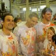  Gustavo Kuerten, David Ferrer et Rafael Nadal s'&eacute;clatent au carnaval de Rio de Janeiro le 15 f&eacute;vrier 2015.&nbsp; 