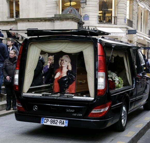 Obsèques de Corinne Le Poulain en l'église Saint-Roch à Paris, le 16 février 2015.