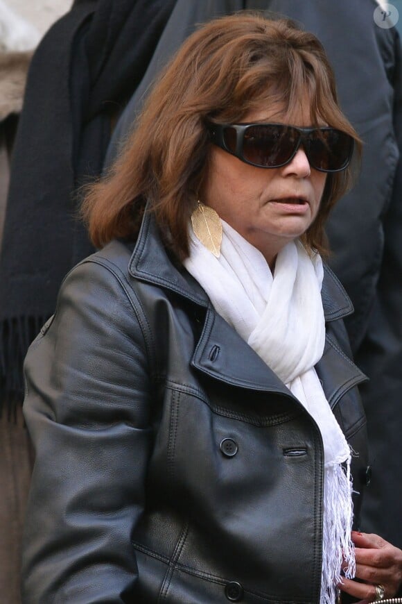 Christine Delaroche - Obsèques de Corinne Le Poulain en l'église Saint-Roch à Paris le 16 février 2015.