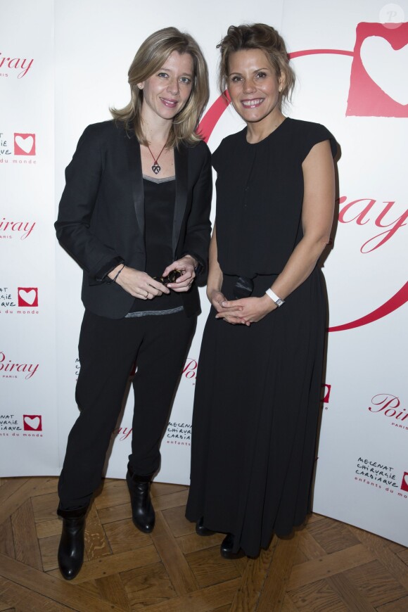 Exclusif - Wendy Bouchard et Laura Tenoudji - 40 ans de la maison Poiray au profit de l'association Mécénat Chirurgie Cardiaque à la Fondation Mona Bismarck à Paris le 12 février 2015.