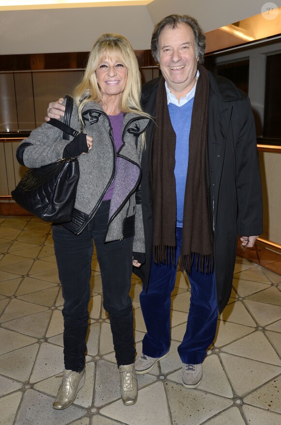 Exclusif - Daniel Russo et sa femme Lucie lors de l'Avant-première du téléfilm " La Douce Empoisonneuse " à la Sacem à Neuilly/Seine le 1er décembre 2014. Ce téléfilm sera diffusé sur Arte le 12 décembre 2014  