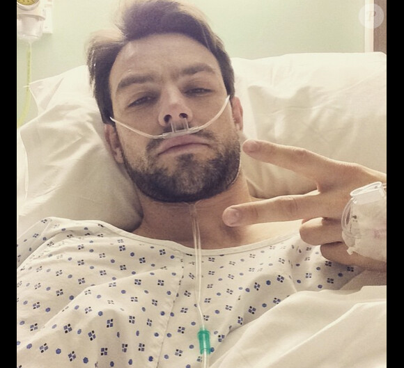 Ben Foden a posté une photo sur son compte Instagram le 27 janvier 2015, il est hospitalisé pour une blessure au genou