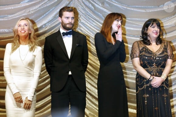 Sam Taylor-Johnson, Jamie Dornan, Dakota Johnson et E. L. James à la Berlinale 2015.