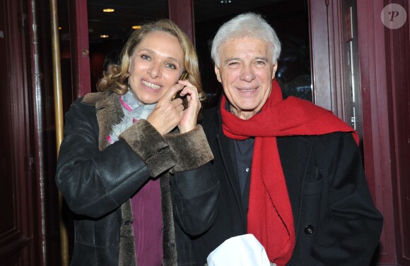 Guy Bedos et sa femme Joe - Dernier spectacle de Guy Bedos à l'Olympia "La der des der" à Paris. Le 23 décembre 2013