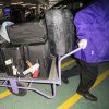 Les valises de Kris Jenner et North West à leur arrivée à l'aéroport d'Heathrow. Londres, le 2 mars 2015.