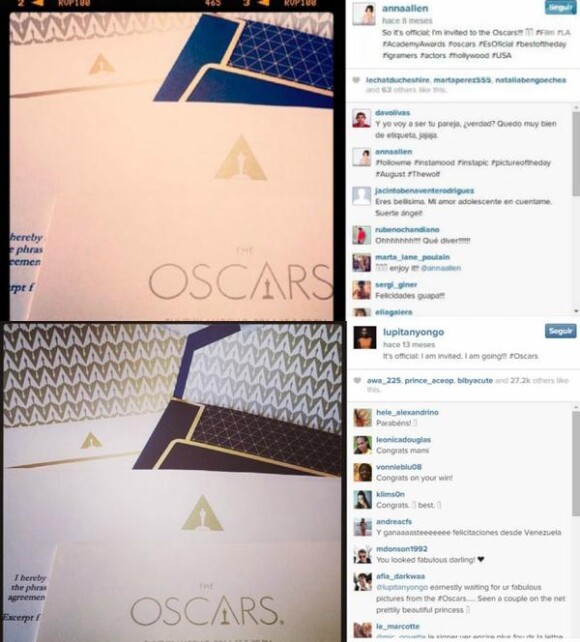 Anna Allen reprend la photo de Lupita Nyong'o pour faire croire à ses abonnés qu'elle va aux Oscars 2015.