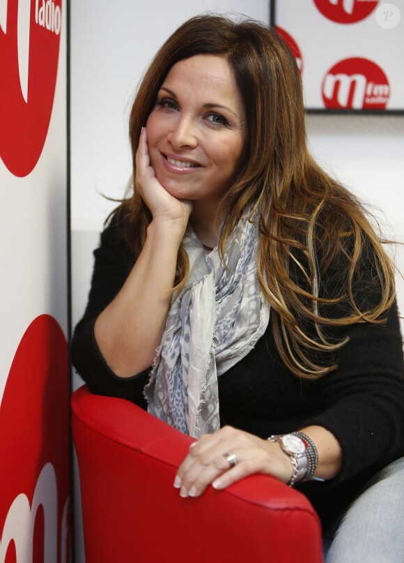 Exclusif - Hélène Ségara - Hélène Ségara, présente son nouvel album "Tout commence aujourd'hui" lors de l'émission de Bernard Montiel "M comme Montiel" à la station radio MFM à Paris, le 5 mars 2015