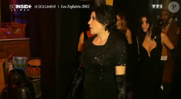Liane Foly et Jenifer - Dans les coulisses des préparations du spectacle des Enfoirés 2015. Le concert sera diffusé le vendredi 13 mars à 20h55 sur TF1. Emission 50 mn inside, diffusée le 8 mars 2015 sur TF1.