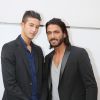 Exclusif - Tarek Benattia et Thomas Vergara pendant que Nabilla Benattia est à NRJ. A Paris, le 21 octobre 2013.
