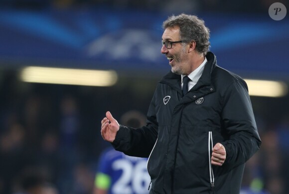 Laurent Blanc lors du match de Ligue des Champions entre Chelsea et le PSG à Stamford Bridge à Londres, le 11 mars 2015