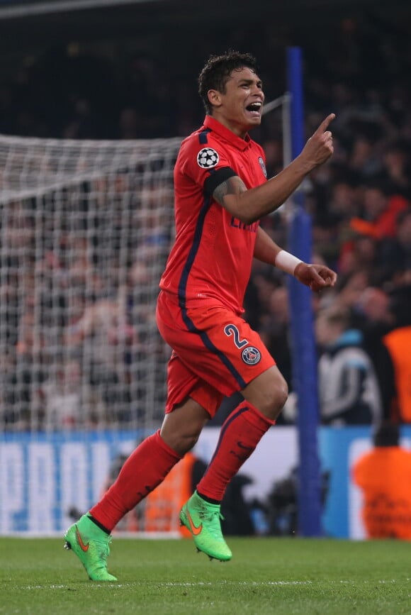 Thiago Silva lors du match de Ligue des Champions entre Chelsea et le PSG à Stamford Bridge à Londres, le 11 mars 2015