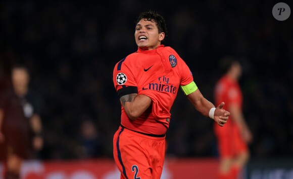 Thiago Silva lors du match de Ligue des Champions entre Chelsea et le PSG à Stamford Bridge à Londres, le 11 mars 2015