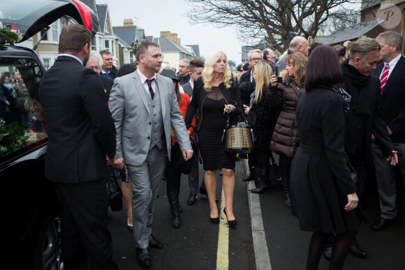 Obsèques de Steve Strange, le chanteur du groupe Visage, à Porthcawl au Pays de Galles, le 12 mars 2015.
