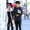 Exclusif - Ashlee Simpson enceinte et son mari Evan Ross font du shopping le jour de la Saint-Valentin à Beverly Hills, le 14 février 2015. 