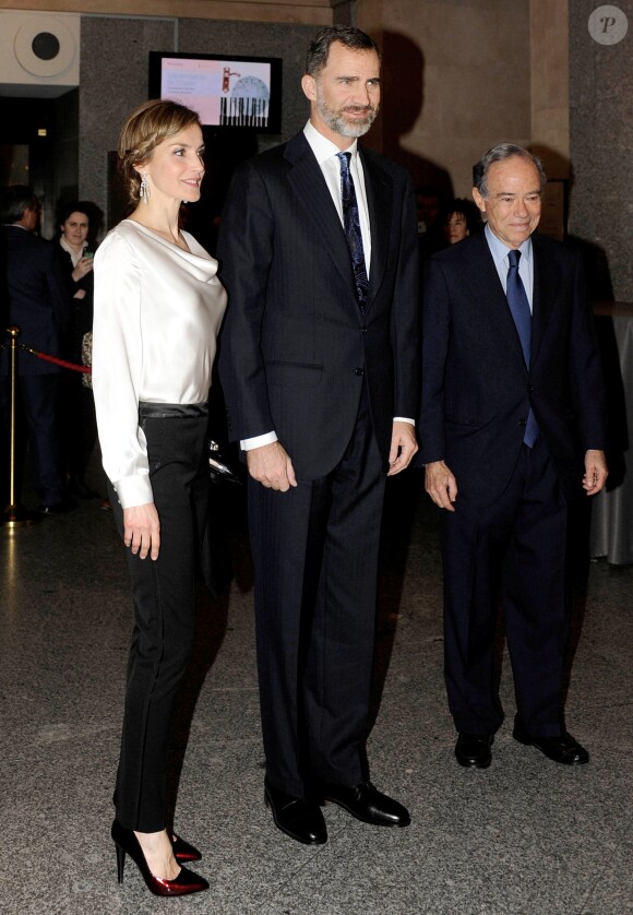 La reine Letizia et le roi Felipe VI d'Espagne au Teatro Real, le 13 mars 2015 à Madrid, pour l'opéra El Publico.