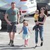 Exclusif - Ian Ziering fait du shopping avec sa femme Erin Ludwig et ses filles Mia et Penna, à Hollywood, le 14 mars 2015 