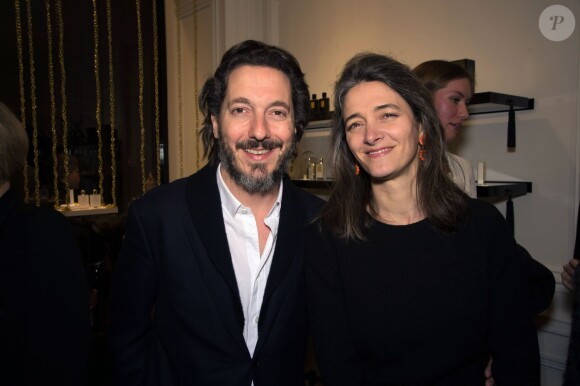 Exclusif - Guillaume Gallienne et sa femme Amandine - Inauguration de la boutique Kilian rue Cambon à Paris, le 26 janvier 2015